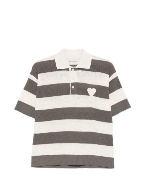 striped heart polo shirt by AMI