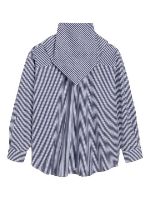striped-pattern bandana-collar cotton shirt by AMI