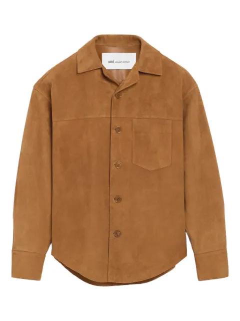 suede buttoned overshirt by AMI