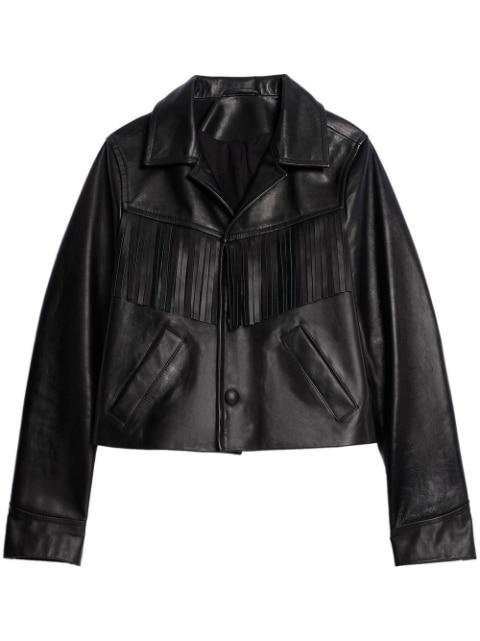 tasselled leather jacket by AMI