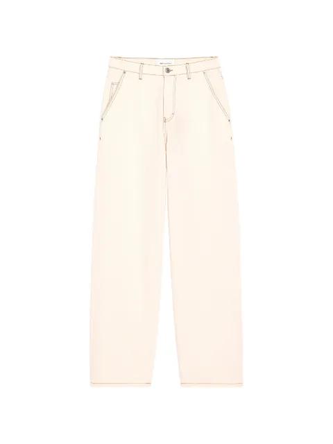 white cotton wide-fit trousers by AMI