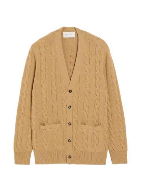 wool and cotton cable-stitch cardigan by AMI