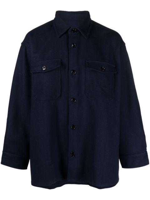 wool-blend shirt jacket by AMI