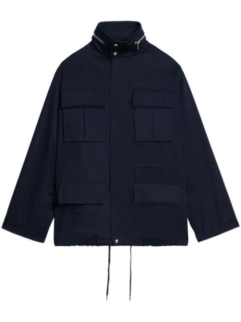zip-up pocket-detail coat by AMI