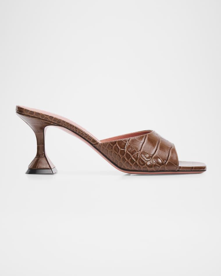 70mm Lupita Croc-Embossed Leather Mules by AMINA MUADDI