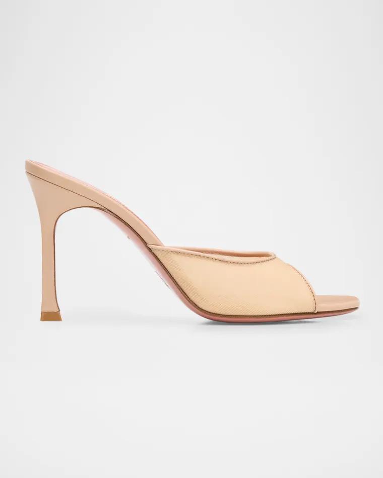 95mm Alexa Mesh Mule Pumps by AMINA MUADDI