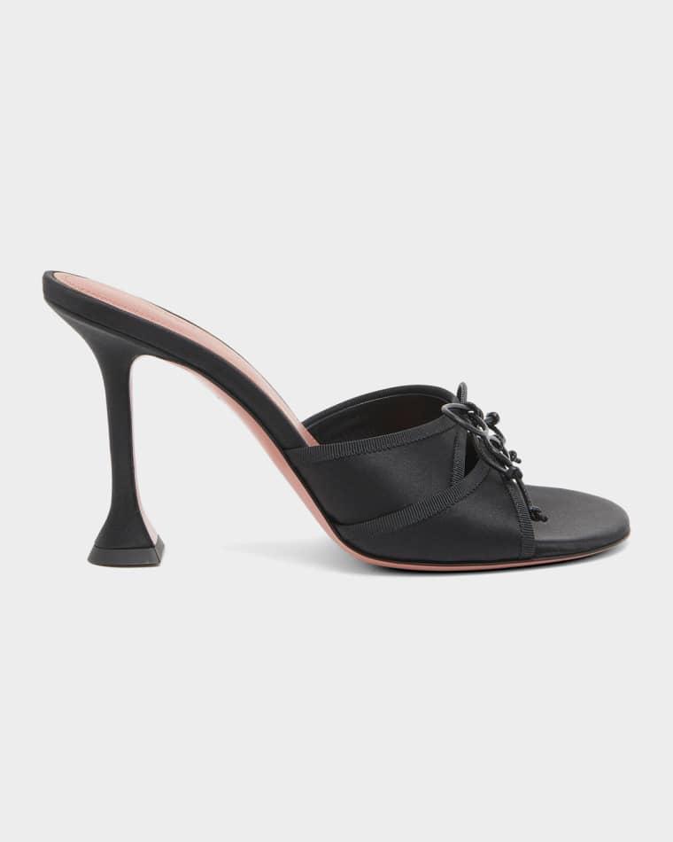 95mm Eleonora Satin Mules by AMINA MUADDI