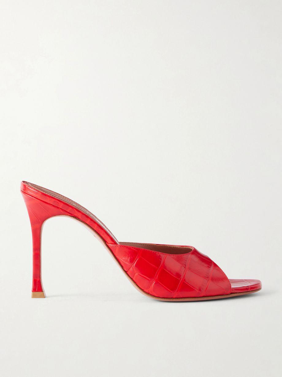 Alexa 95 croc-effect leather mules by AMINA MUADDI