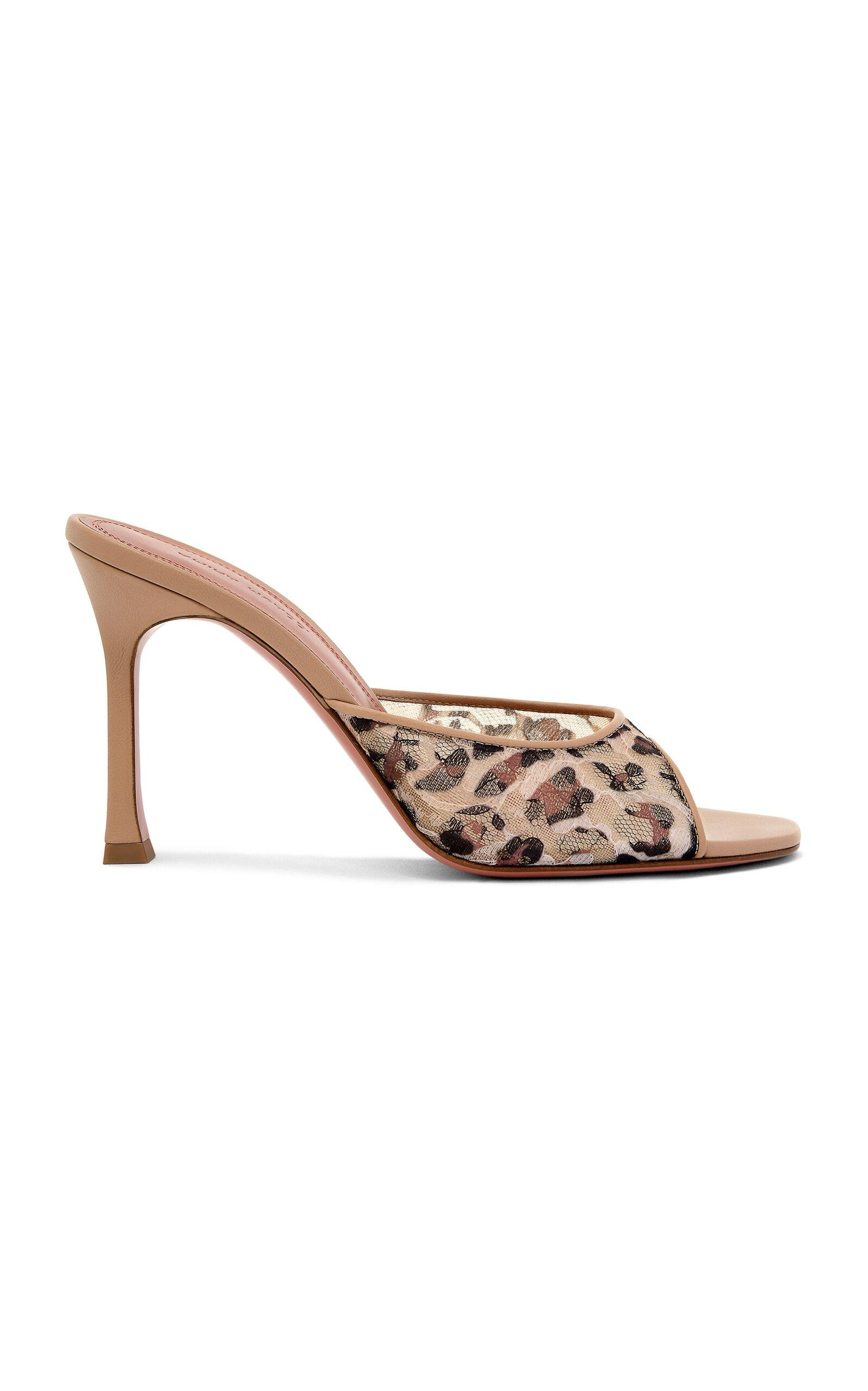Amina Muaddi Alexa Leopard Lace Mules - Moda Operandi by AMINA MUADDI