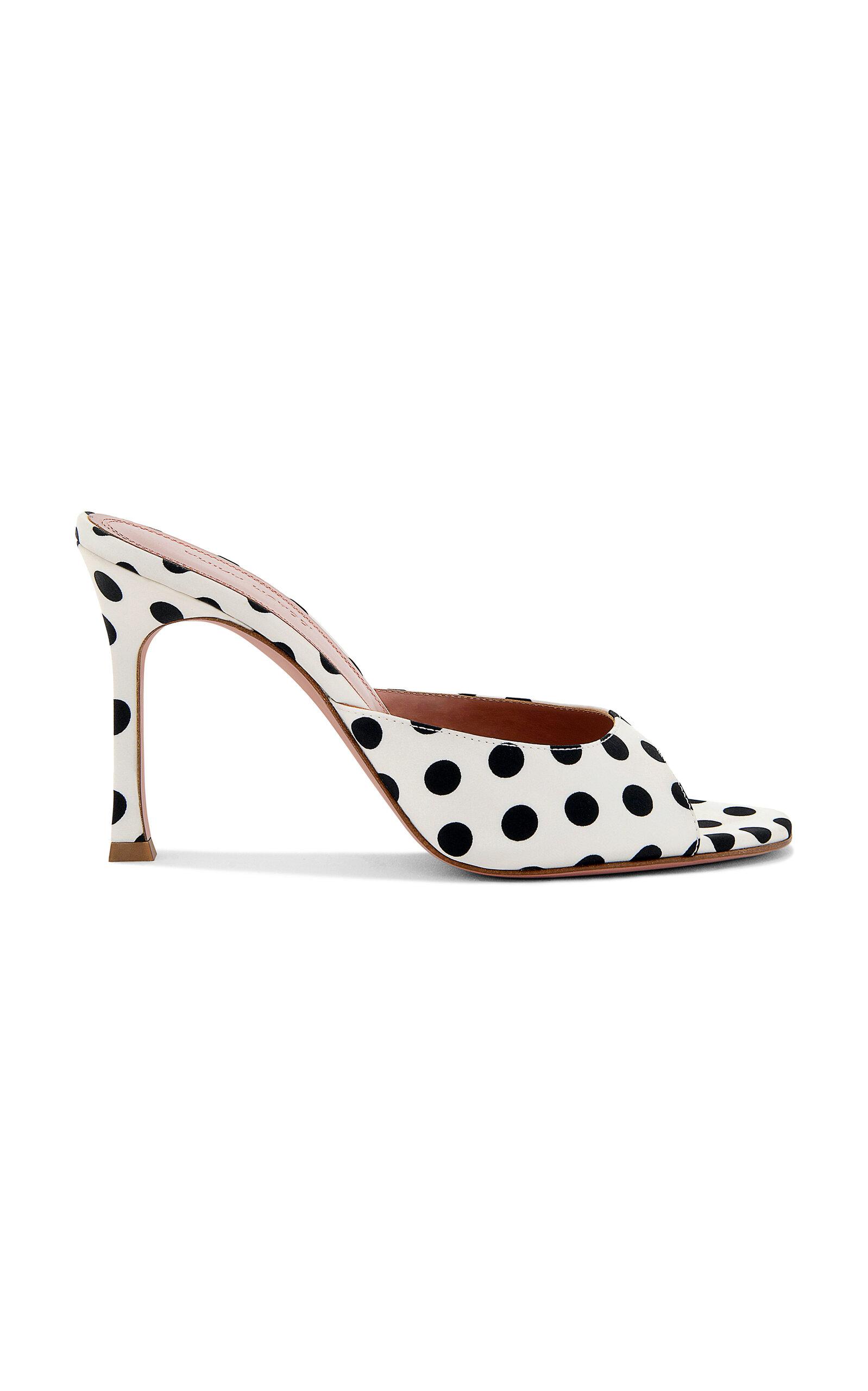 Amina Muaddi Alexa Polka-Dot Satin Mules - Moda Operandi by AMINA MUADDI