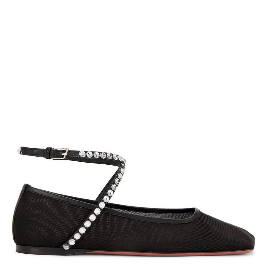 Amina Muaddi Ane Mesh Crystal Flats by AMINA MUADDI