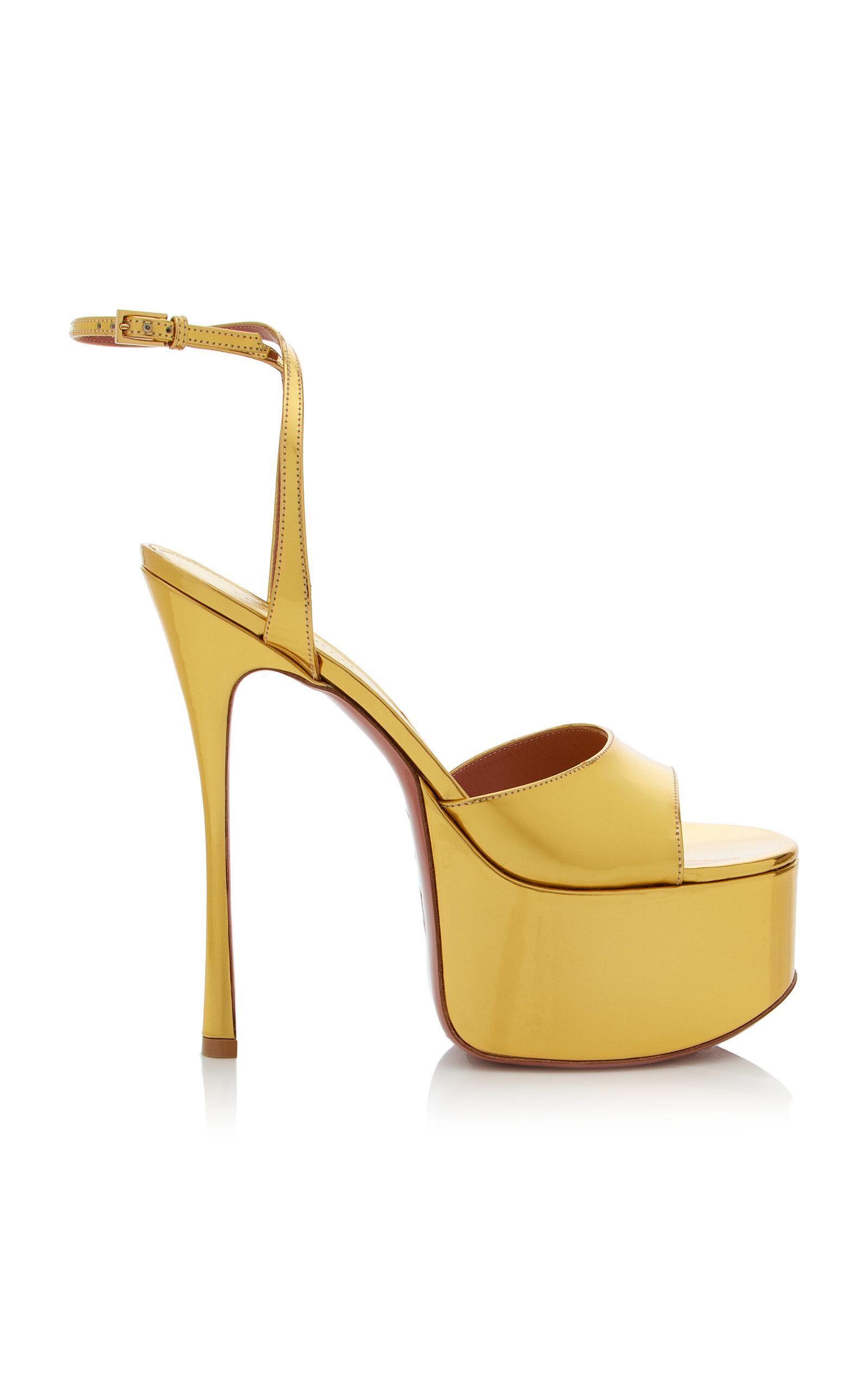 Amina Muaddi Aya Platform Leather Sandals - Moda Operandi by AMINA MUADDI