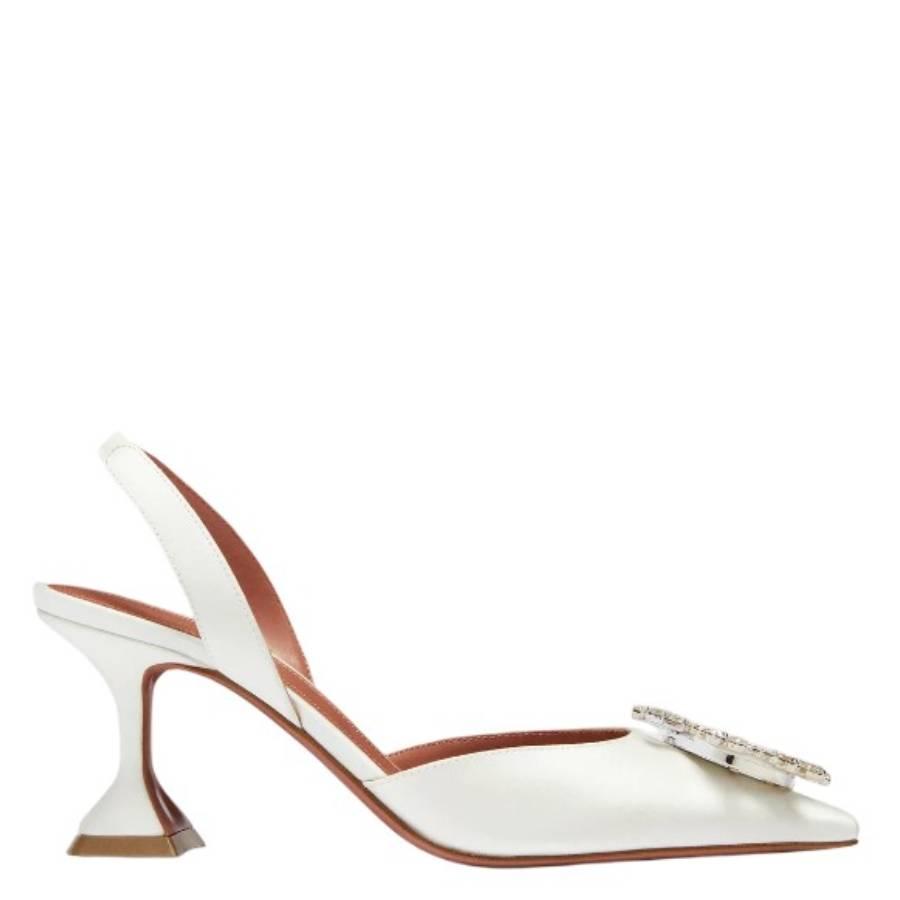 Amina Muaddi Begum 70 Satin Slingback Pumps by AMINA MUADDI