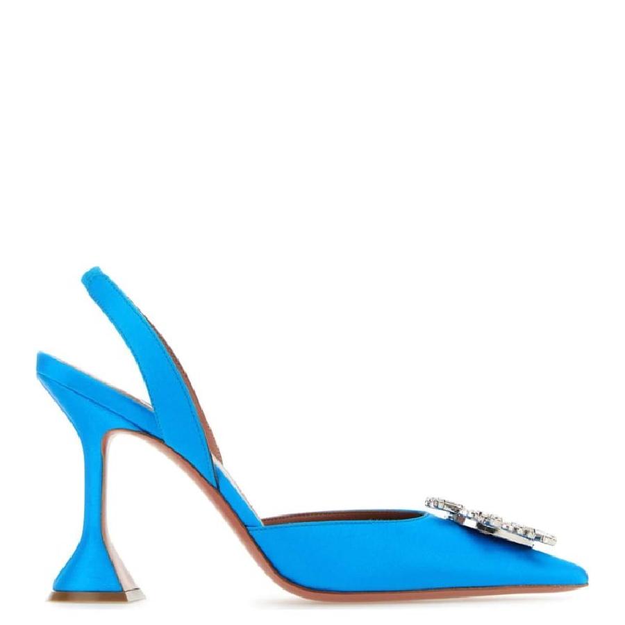 Amina Muaddi Begum 70 Satin Slingback Pumps by AMINA MUADDI