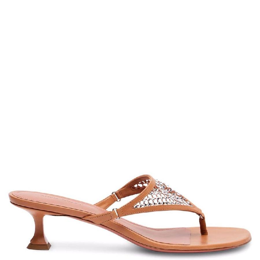 Amina Muaddi Cameron Crystal Leather Sandals by AMINA MUADDI