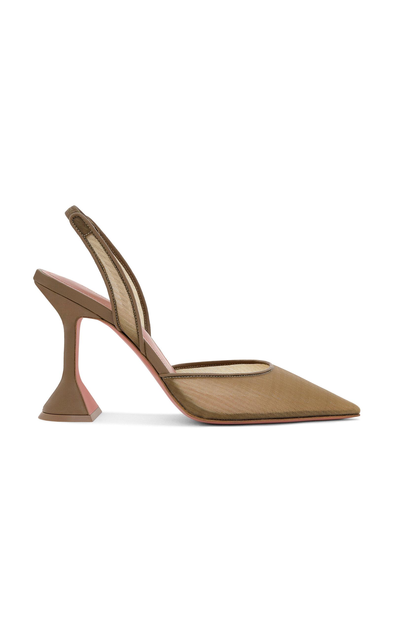 Amina Muaddi Holli Mesh Slingback Pumps - Moda Operandi by AMINA MUADDI