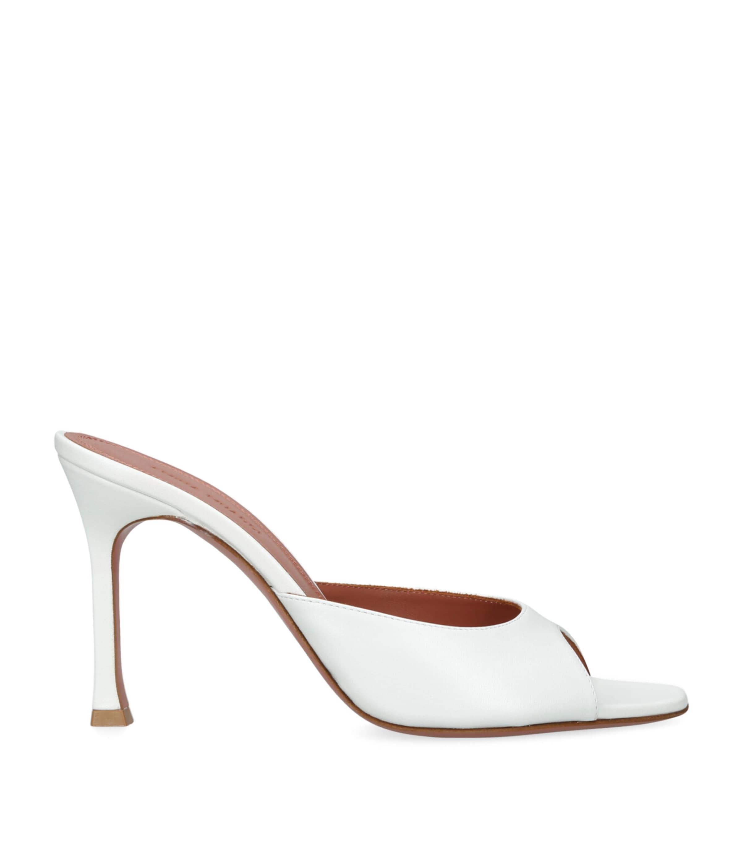 Amina Muaddi Leather Alexa Heeled Mules 95 by AMINA MUADDI