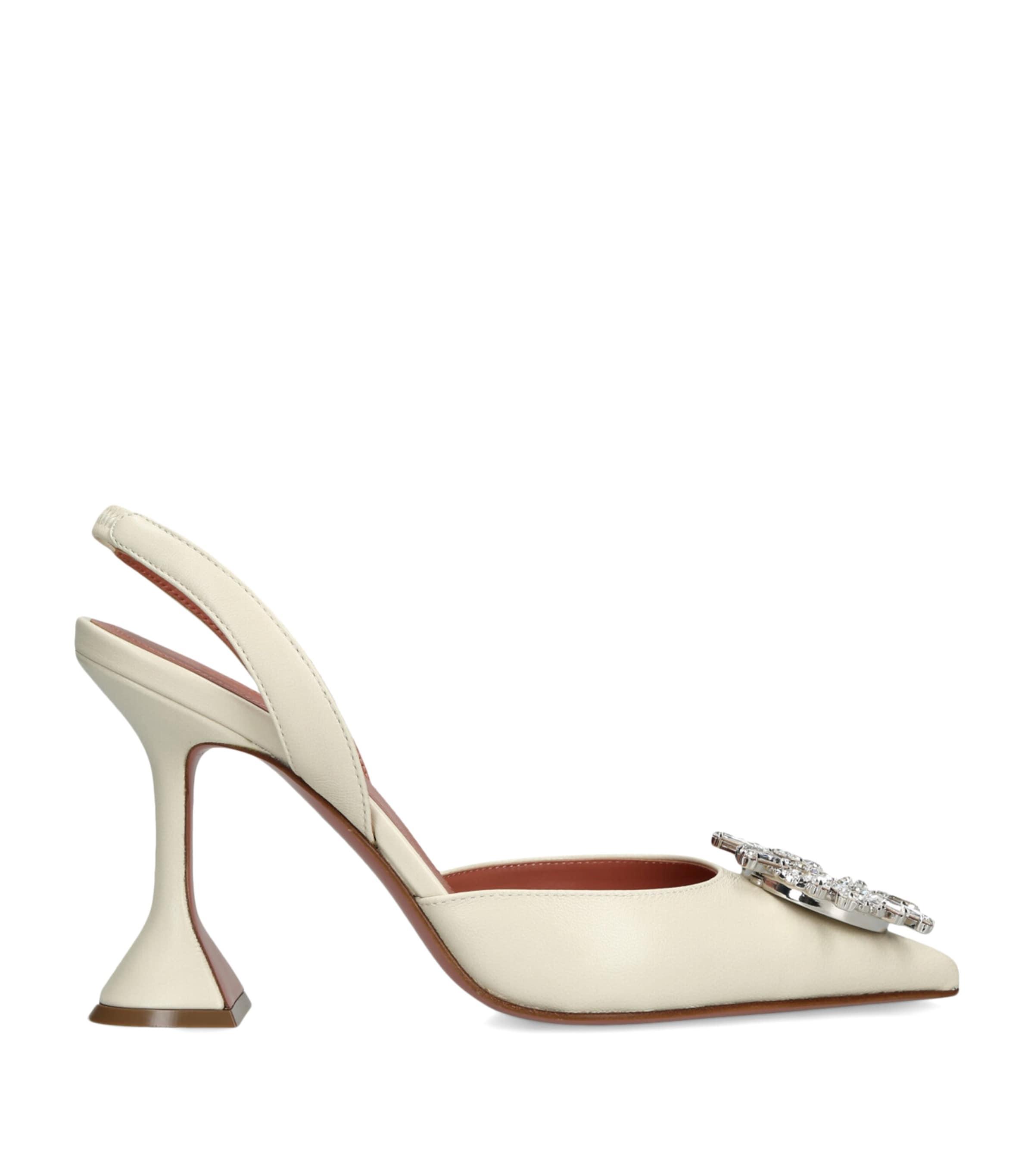 Amina Muaddi Leather Begum Slingback Pumps 95 by AMINA MUADDI