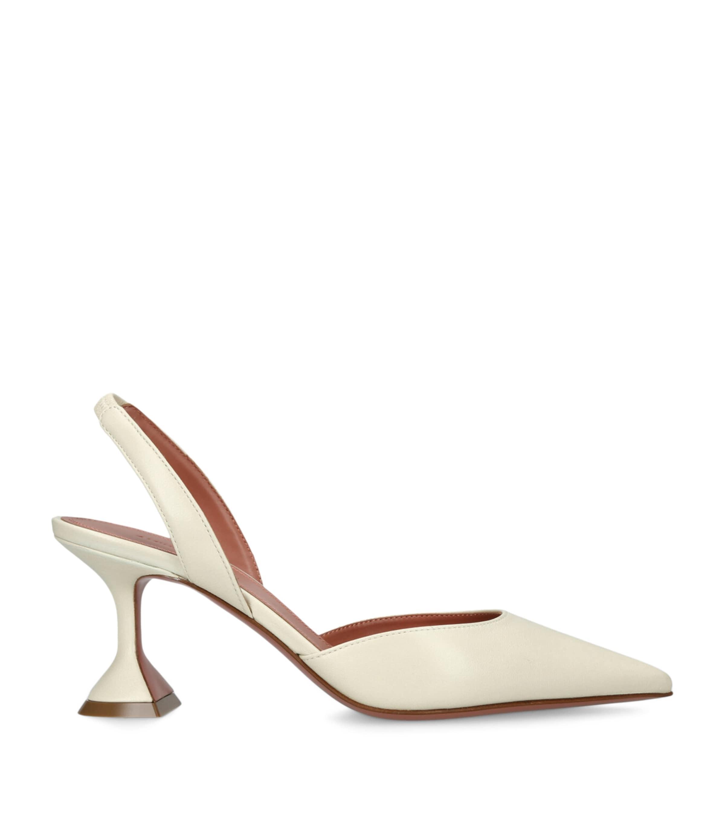 Amina Muaddi Leather Holli Slingback Pumps 70 by AMINA MUADDI
