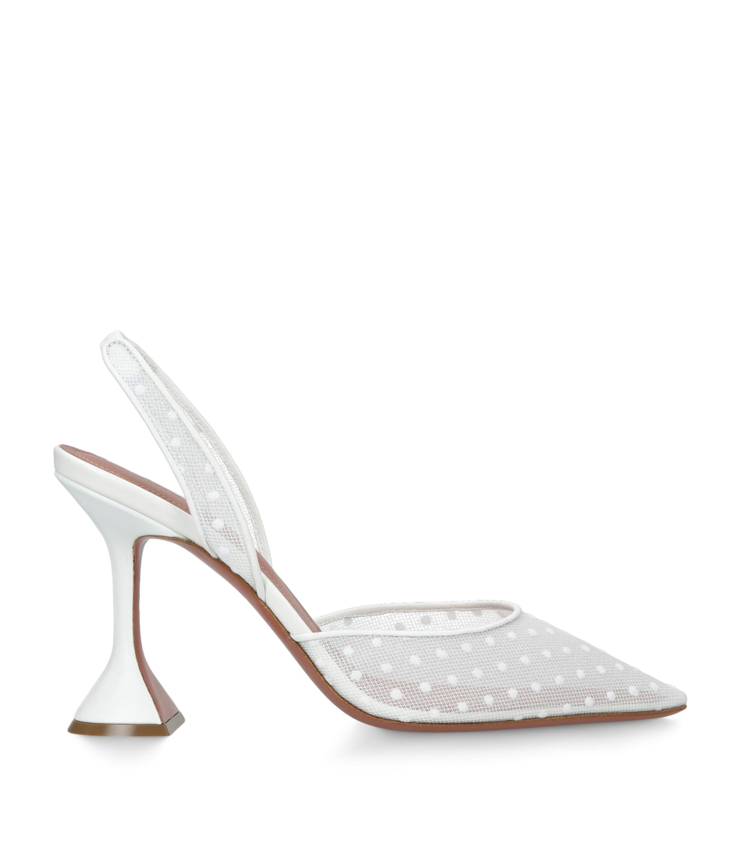 Amina Muaddi Mesh Holli Slingback Pumps 95 by AMINA MUADDI