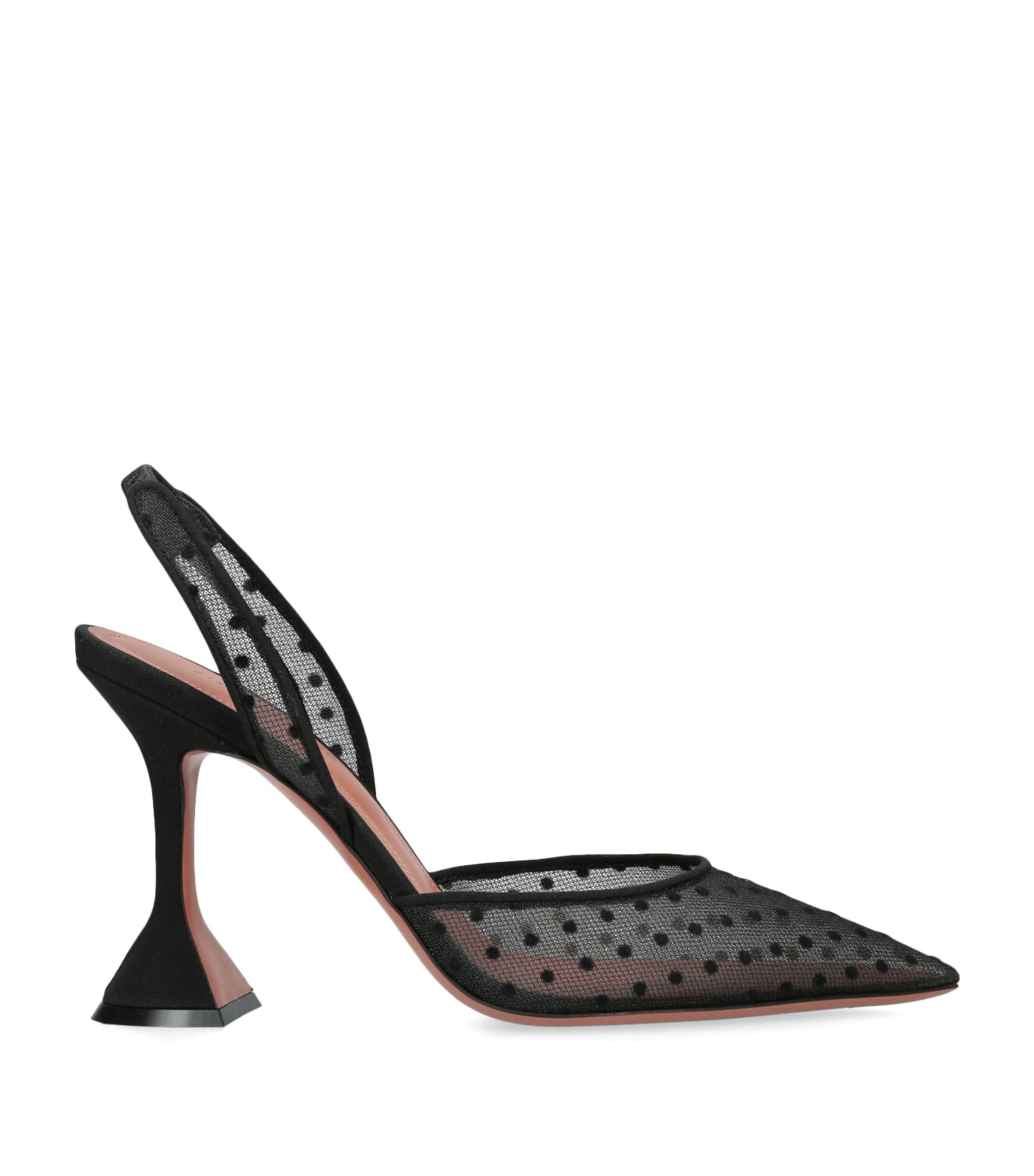 Amina Muaddi Mesh Holli Slingback Pumps 95 by AMINA MUADDI