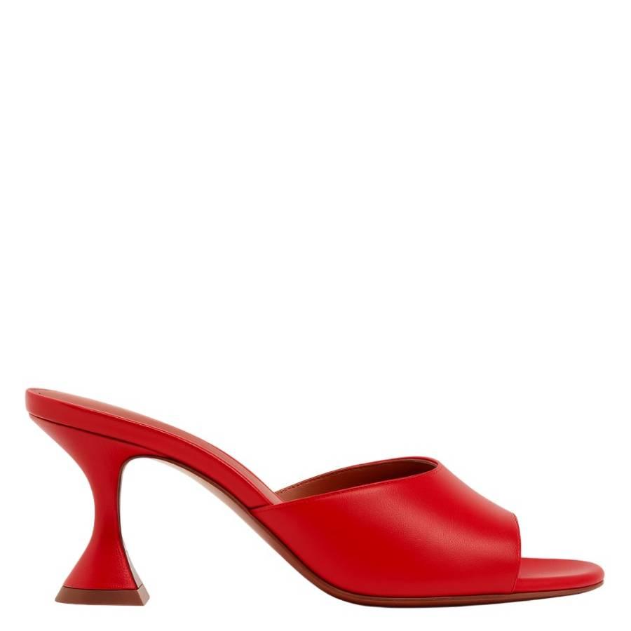 Amina Muaddi Nappa Red Lupita 70 Sandals by AMINA MUADDI