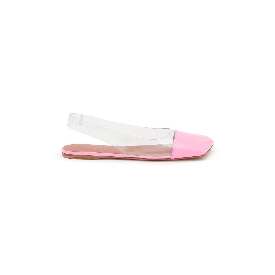Amina Muaddi Patent Transparent Ane Glass Flats by AMINA MUADDI