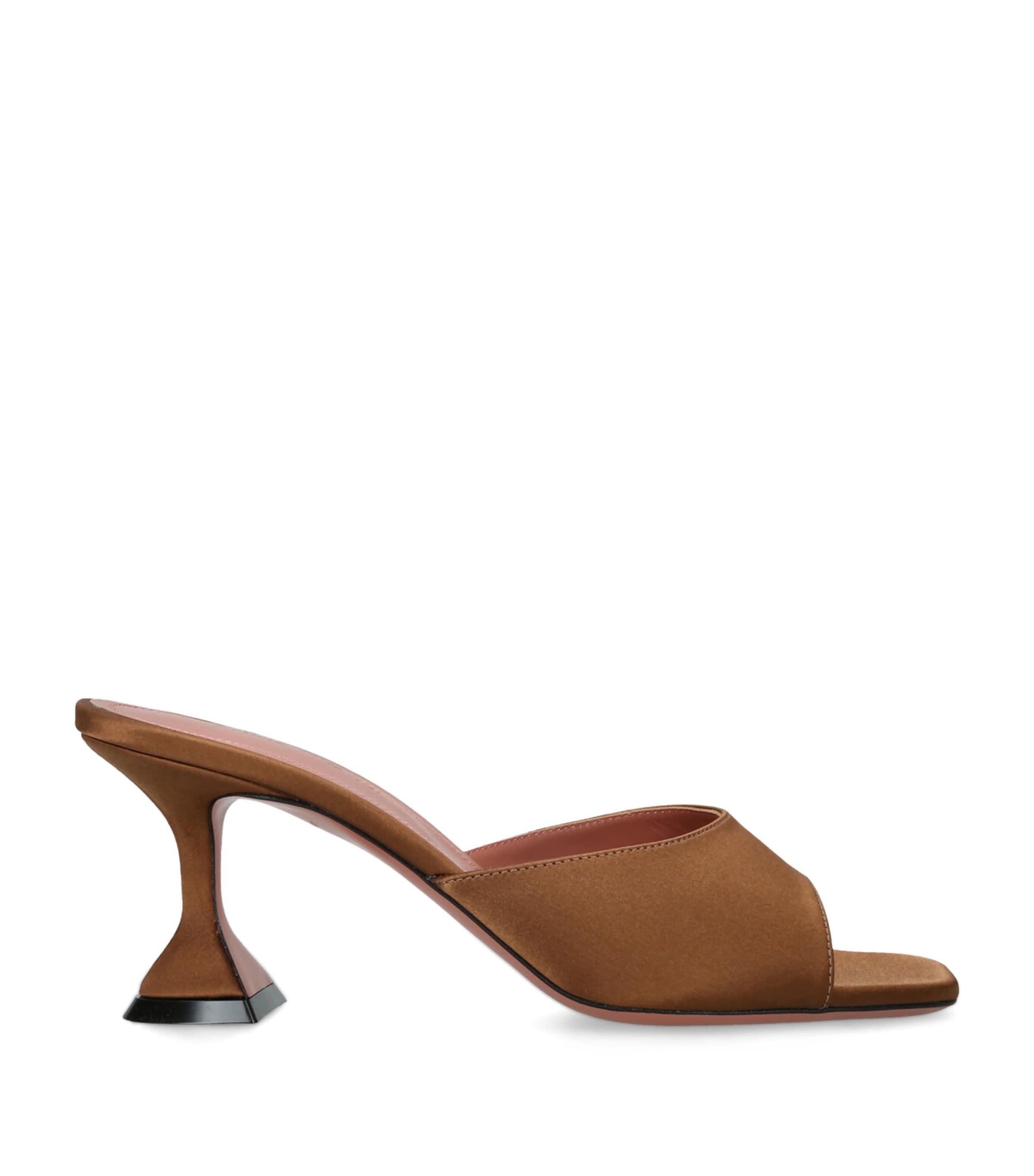 Amina Muaddi Satin Lupita Heeled Mules 70 by AMINA MUADDI
