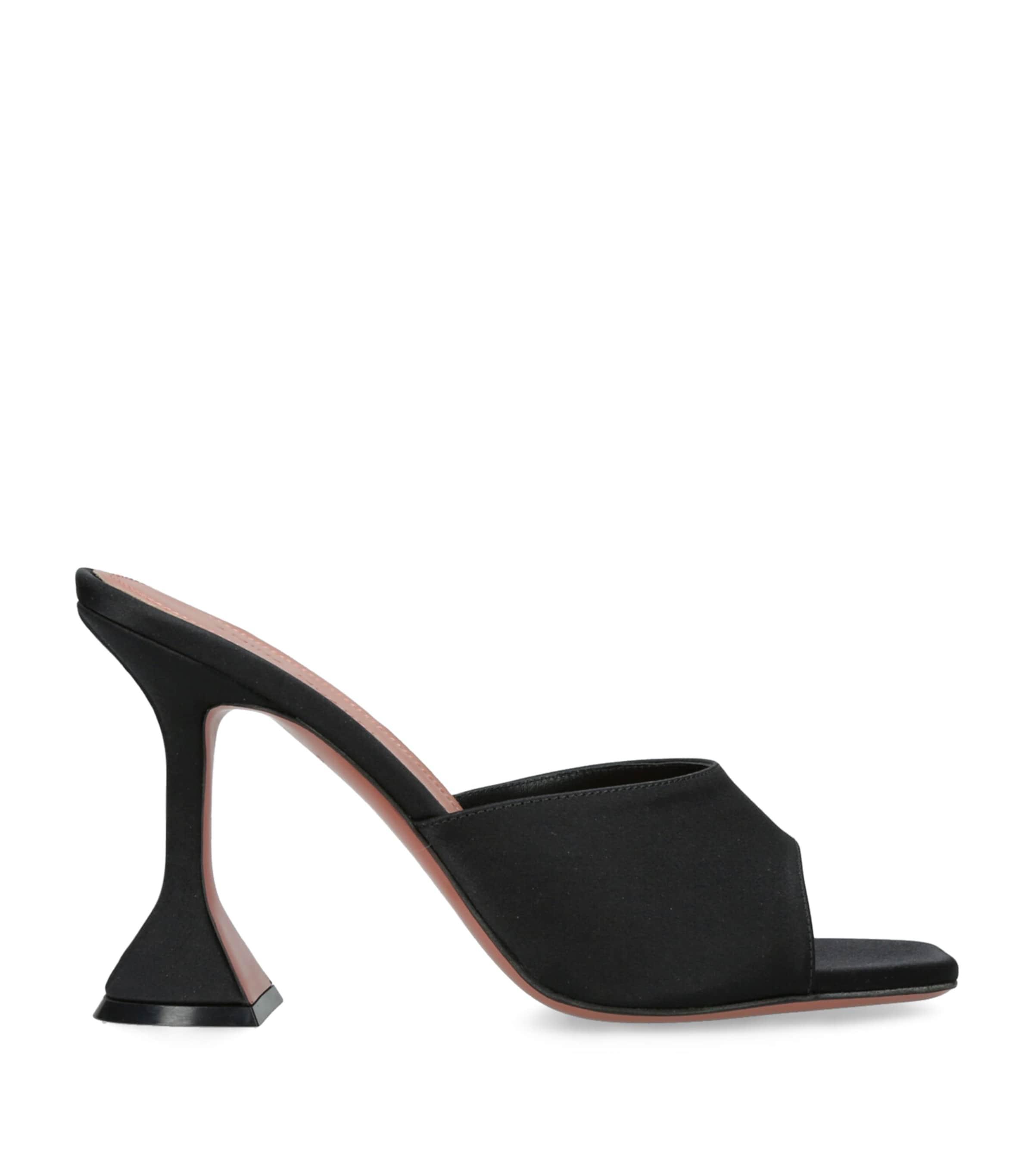 Amina Muaddi Satin Lupita Heeled Mules 95 by AMINA MUADDI