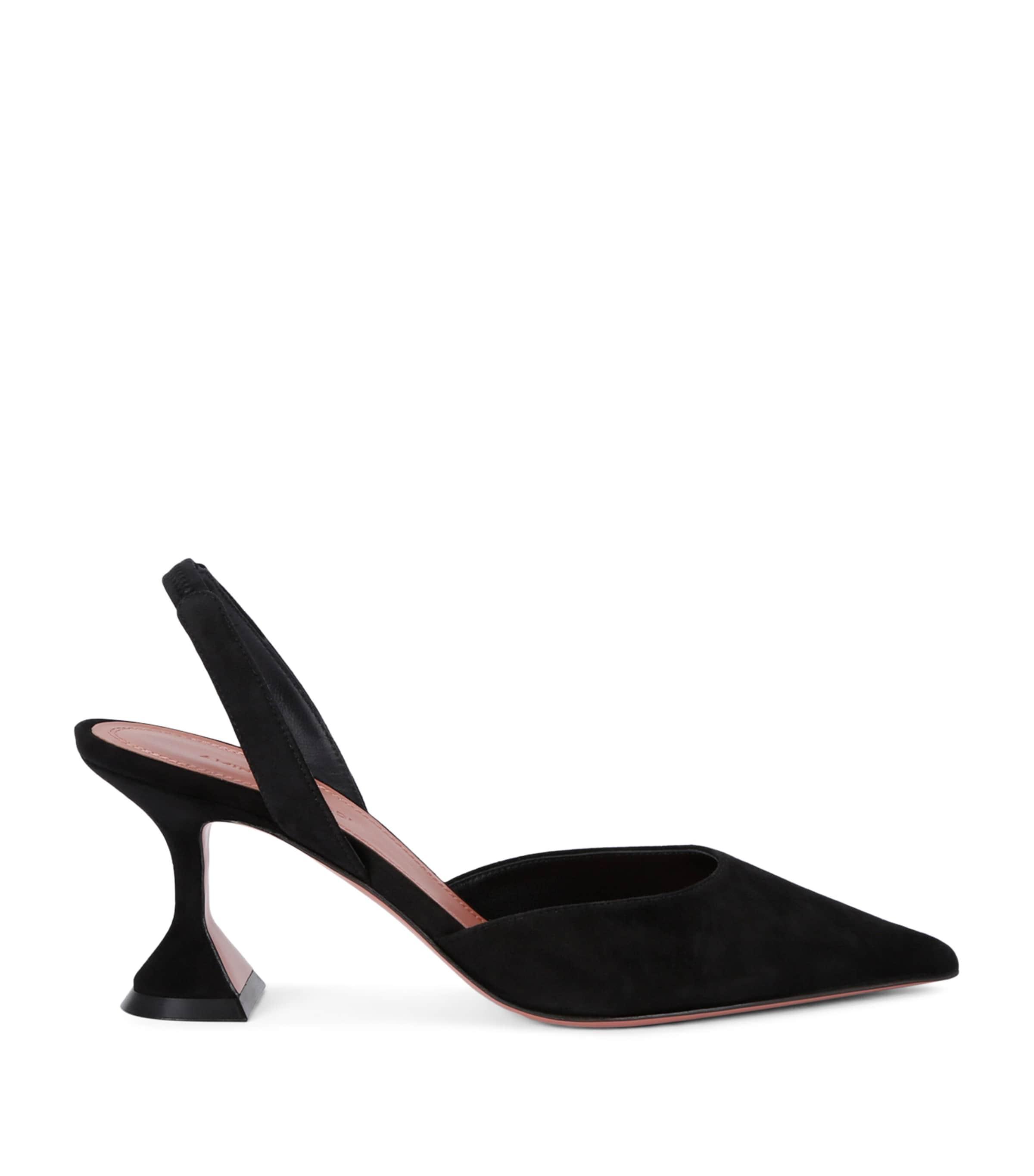 Amina Muaddi Suede Holli Slingback Pumps 70 by AMINA MUADDI
