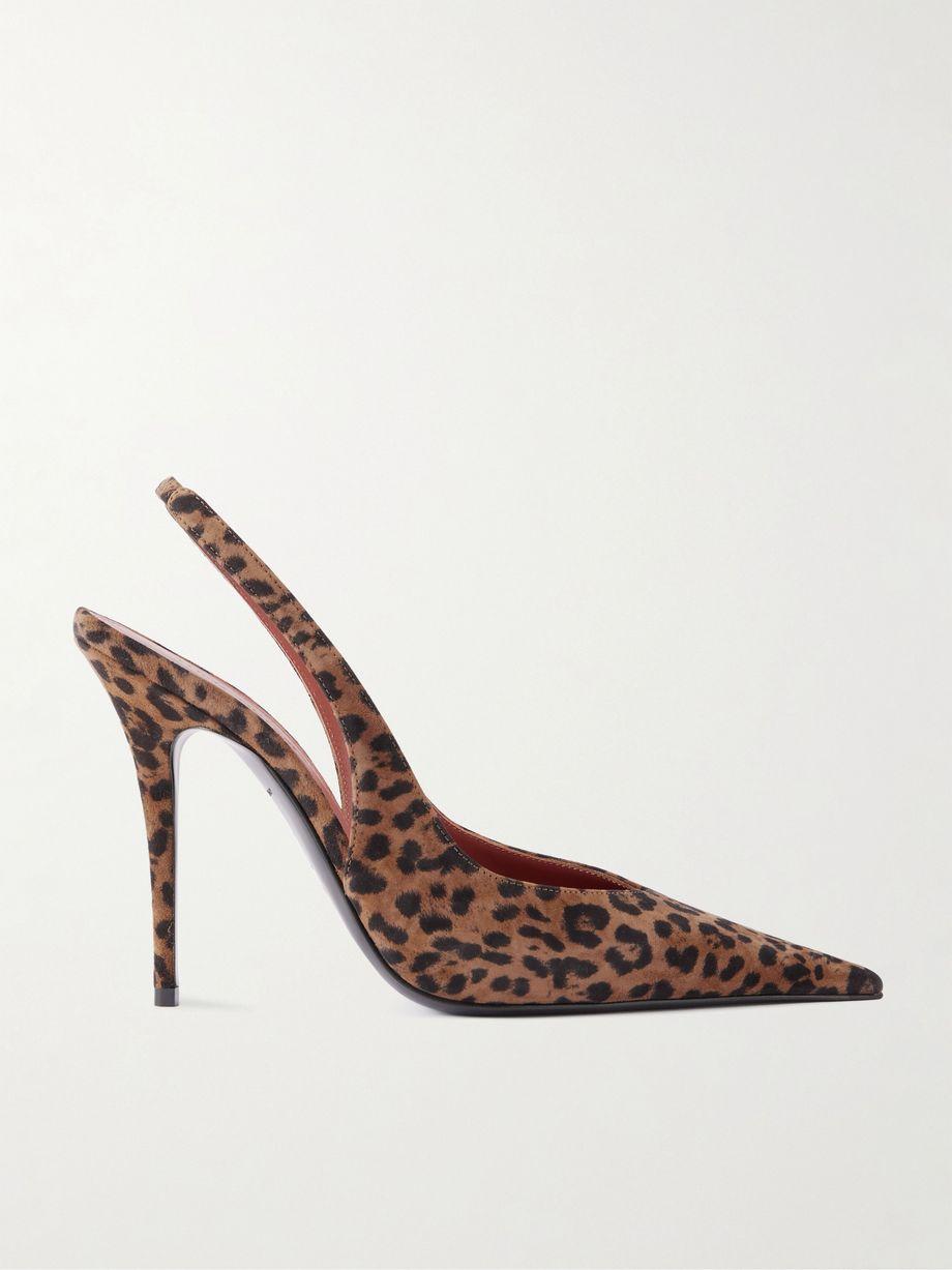 Anok leopard-print suede slingback pumps by AMINA MUADDI