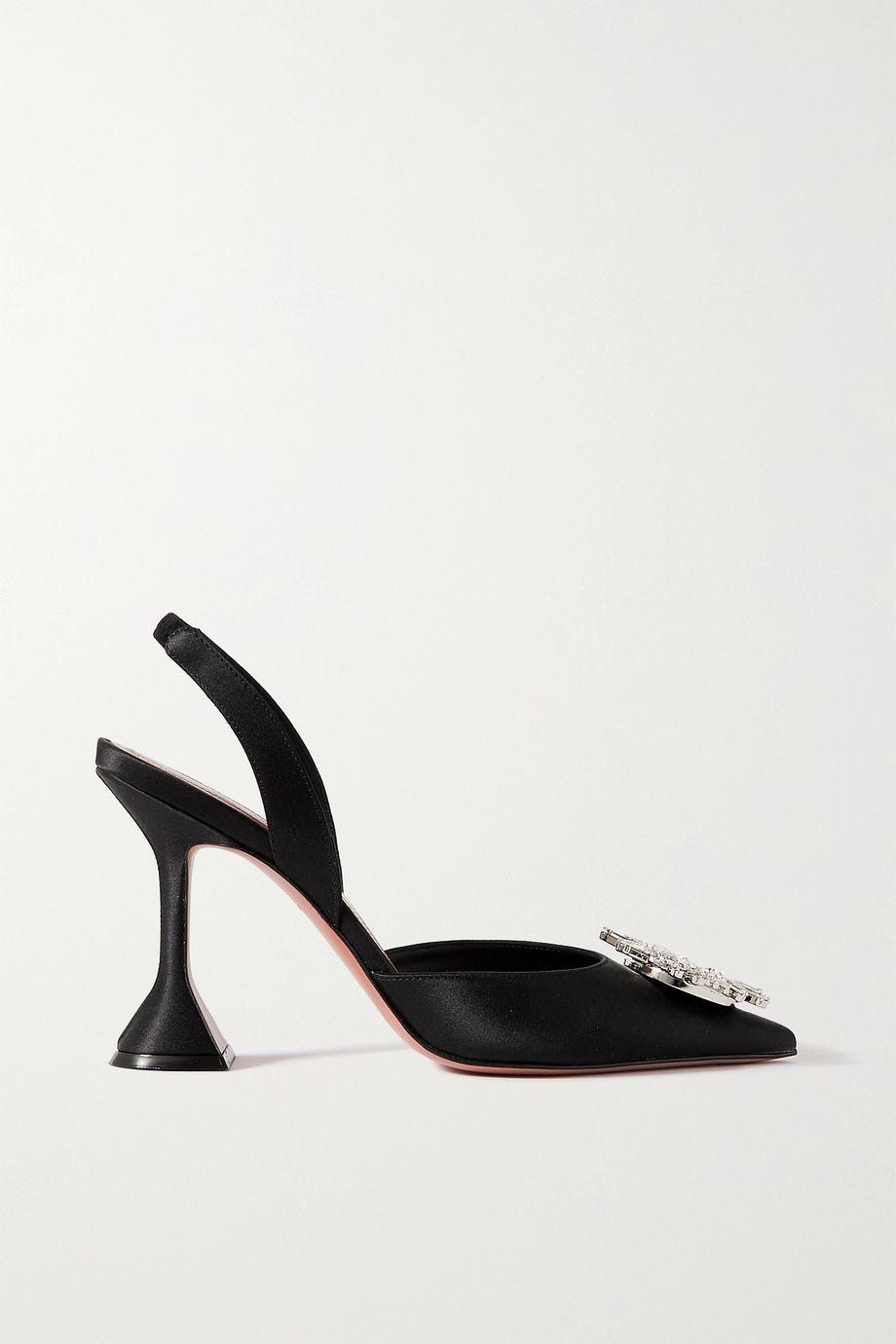 Begum Swarovski crystal-embellished leather slingback pumps by AMINA MUADDI