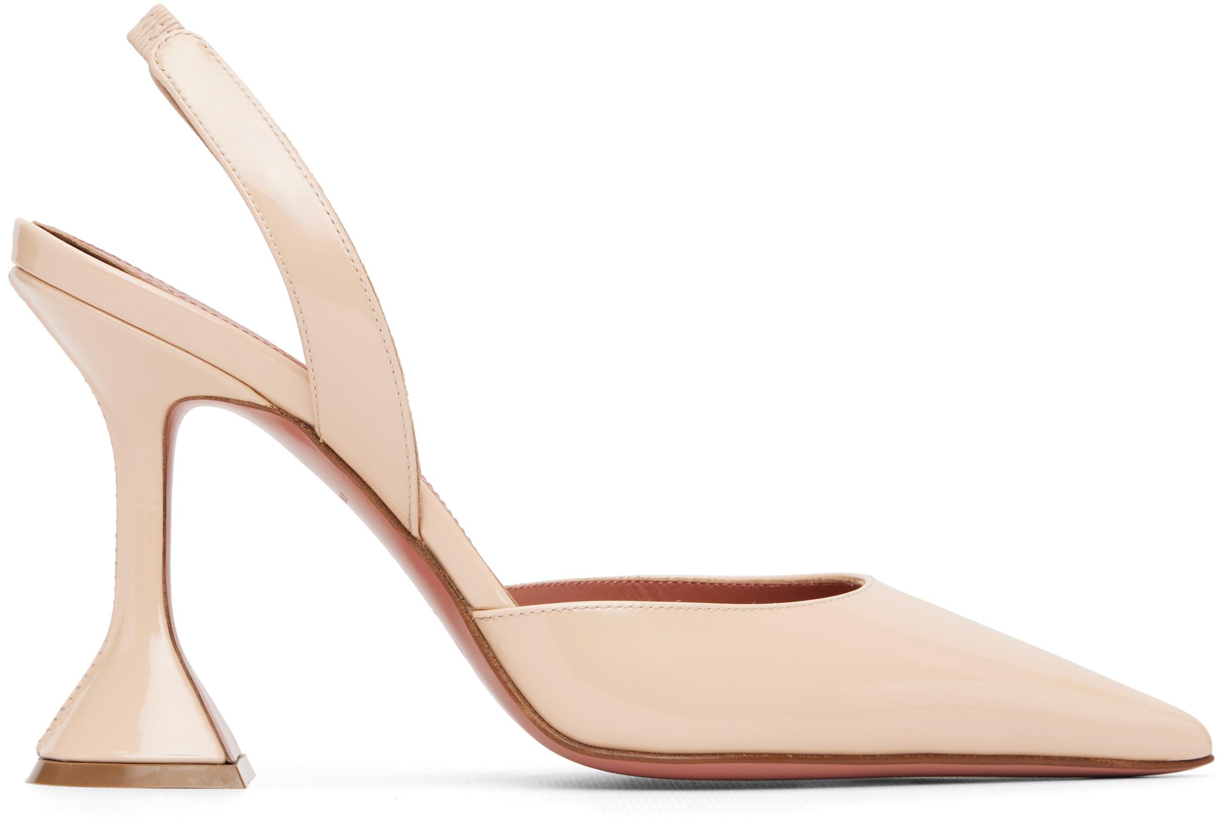 Beige Holli Sling 95 Heels by AMINA MUADDI