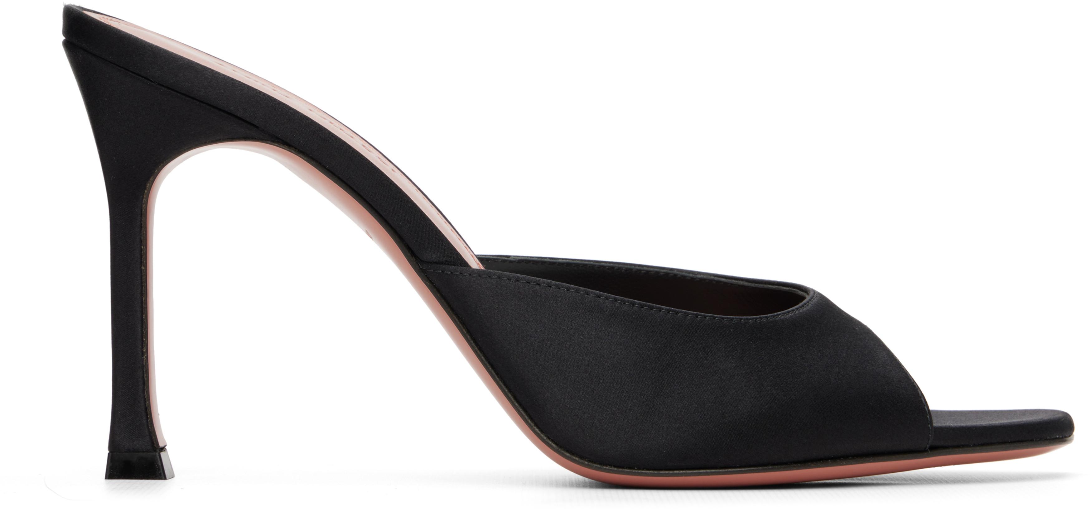 Black Alexa Slipper 95 Heeled Sandals by AMINA MUADDI