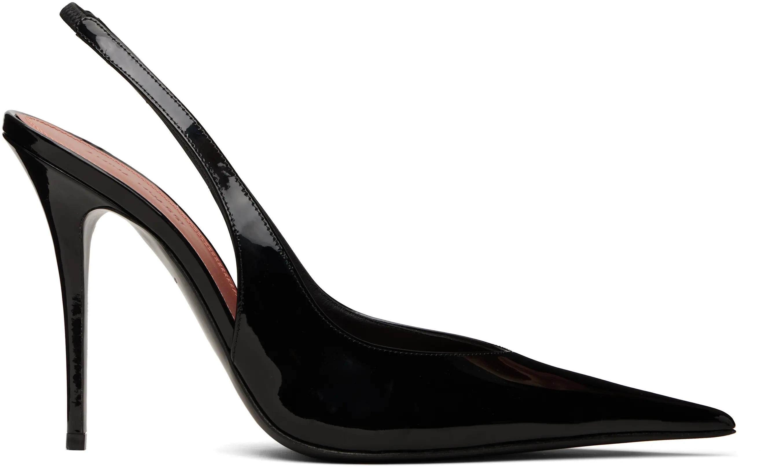 Black Anok Sling 105 Heels by AMINA MUADDI