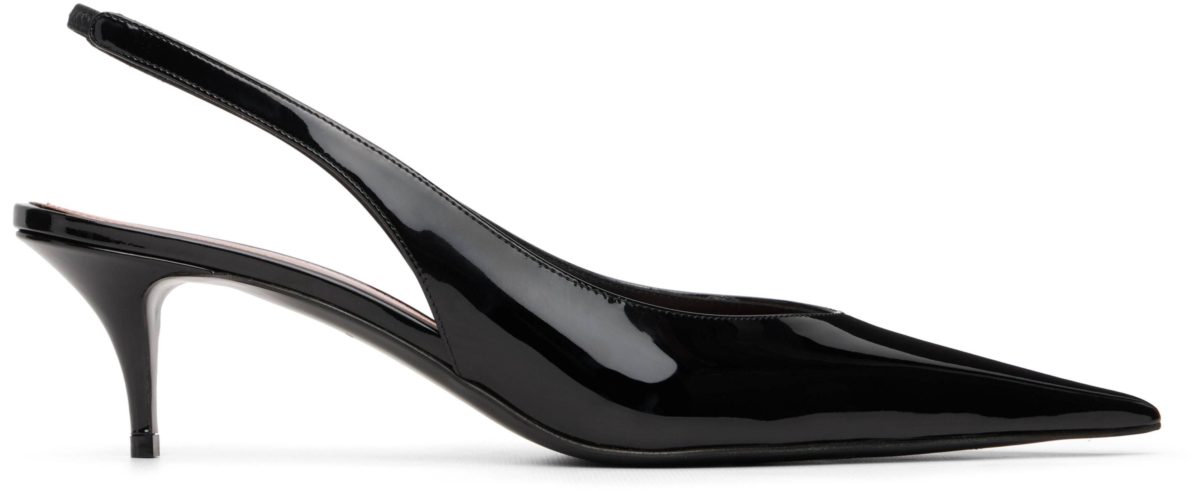 Black Anok Sling 55 Heels by AMINA MUADDI