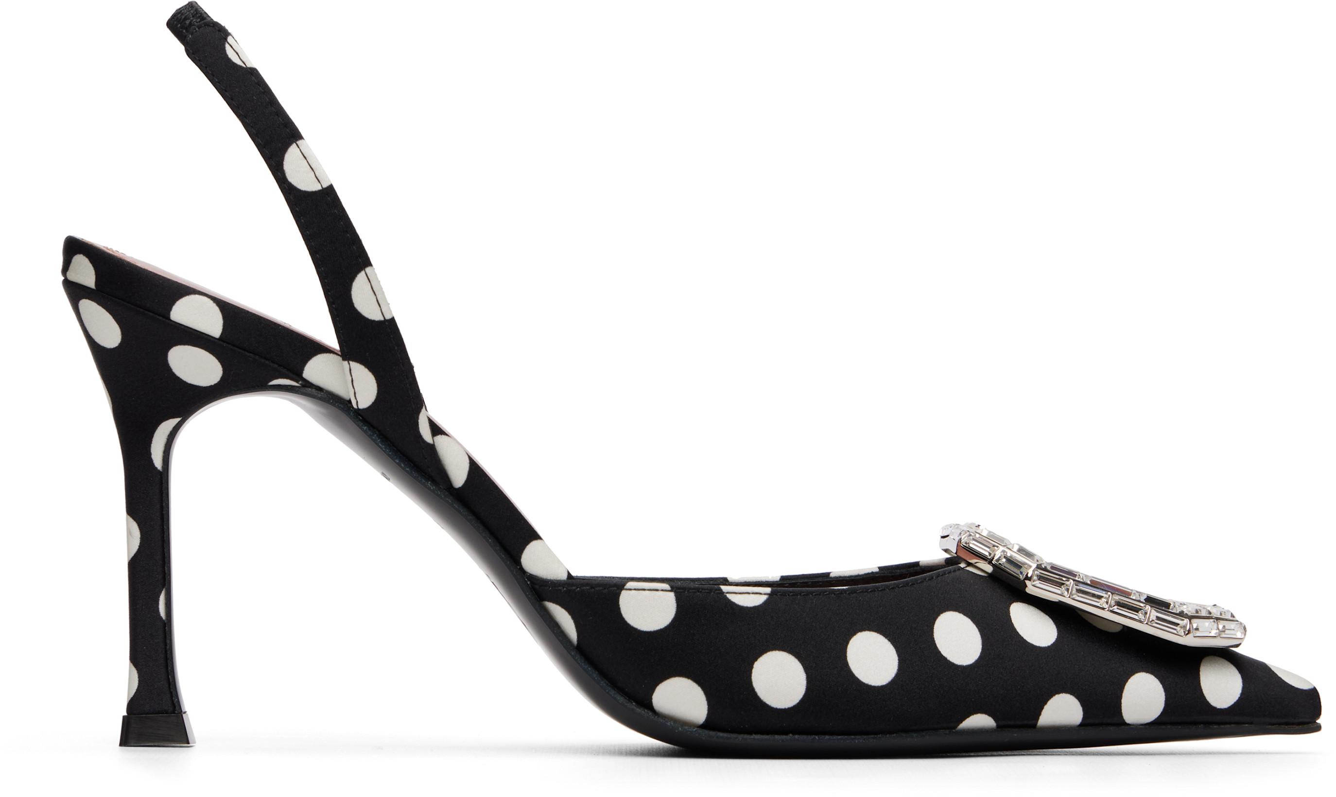 Black Camelia Sling 90 Heels by AMINA MUADDI