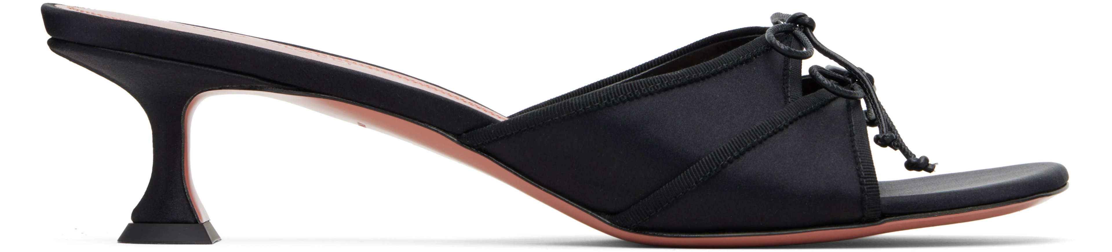 Black Eleonora Slipper 45 Heeled Sandals by AMINA MUADDI