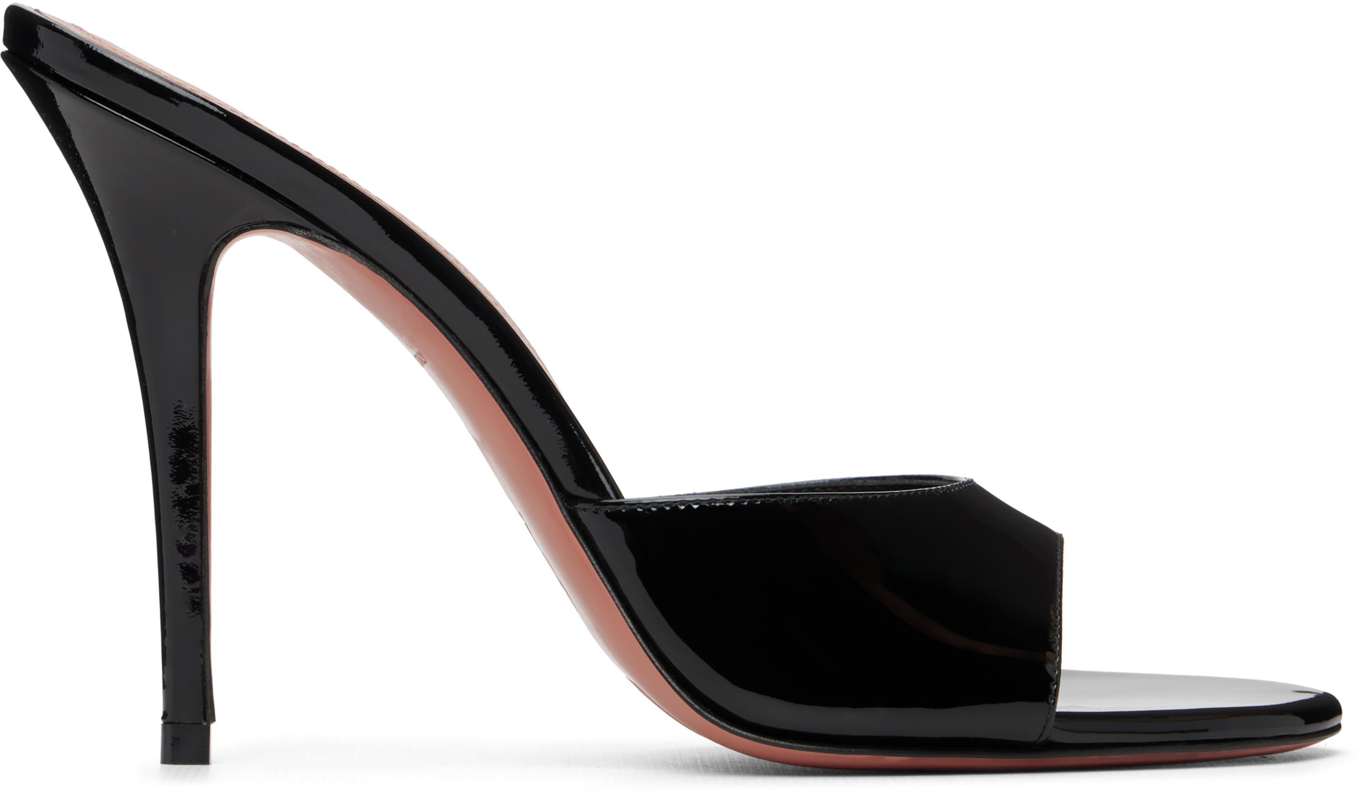 Black Elodie Slipper 105 Heeled Sandals by AMINA MUADDI