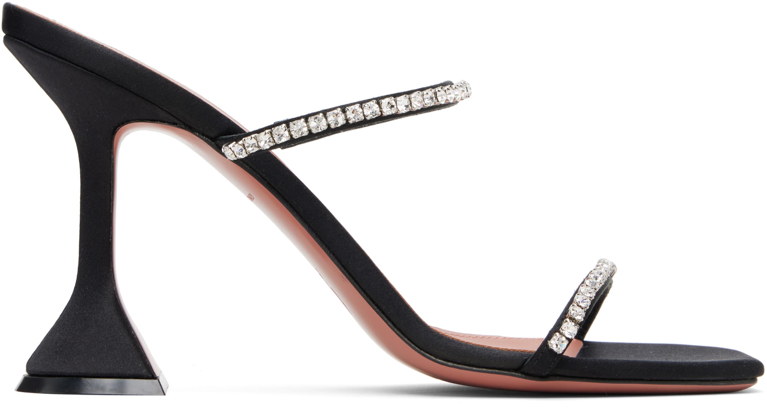 Black Gilda 95 Heeled Sandals by AMINA MUADDI