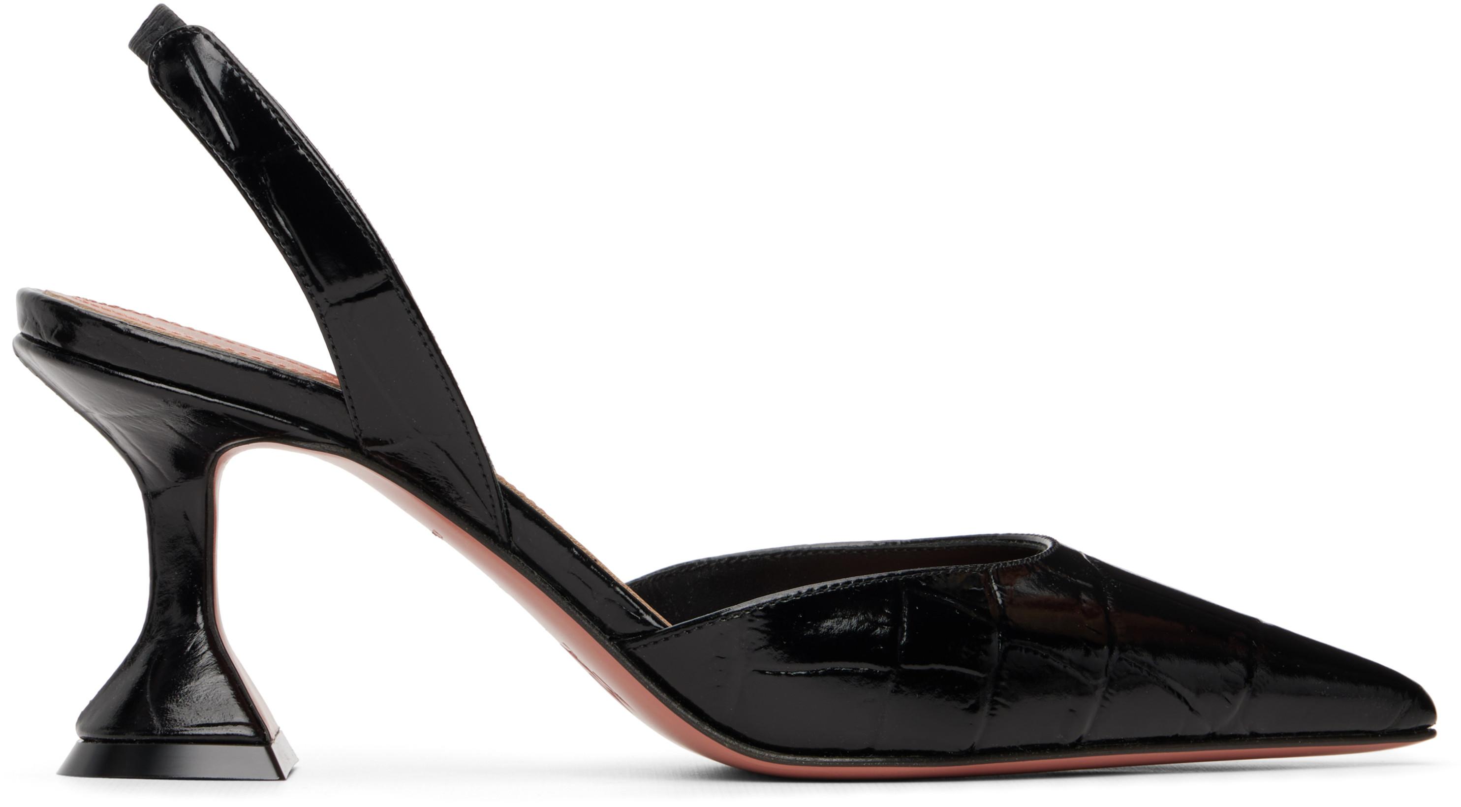 Black Holli Sling 70 Heels by AMINA MUADDI