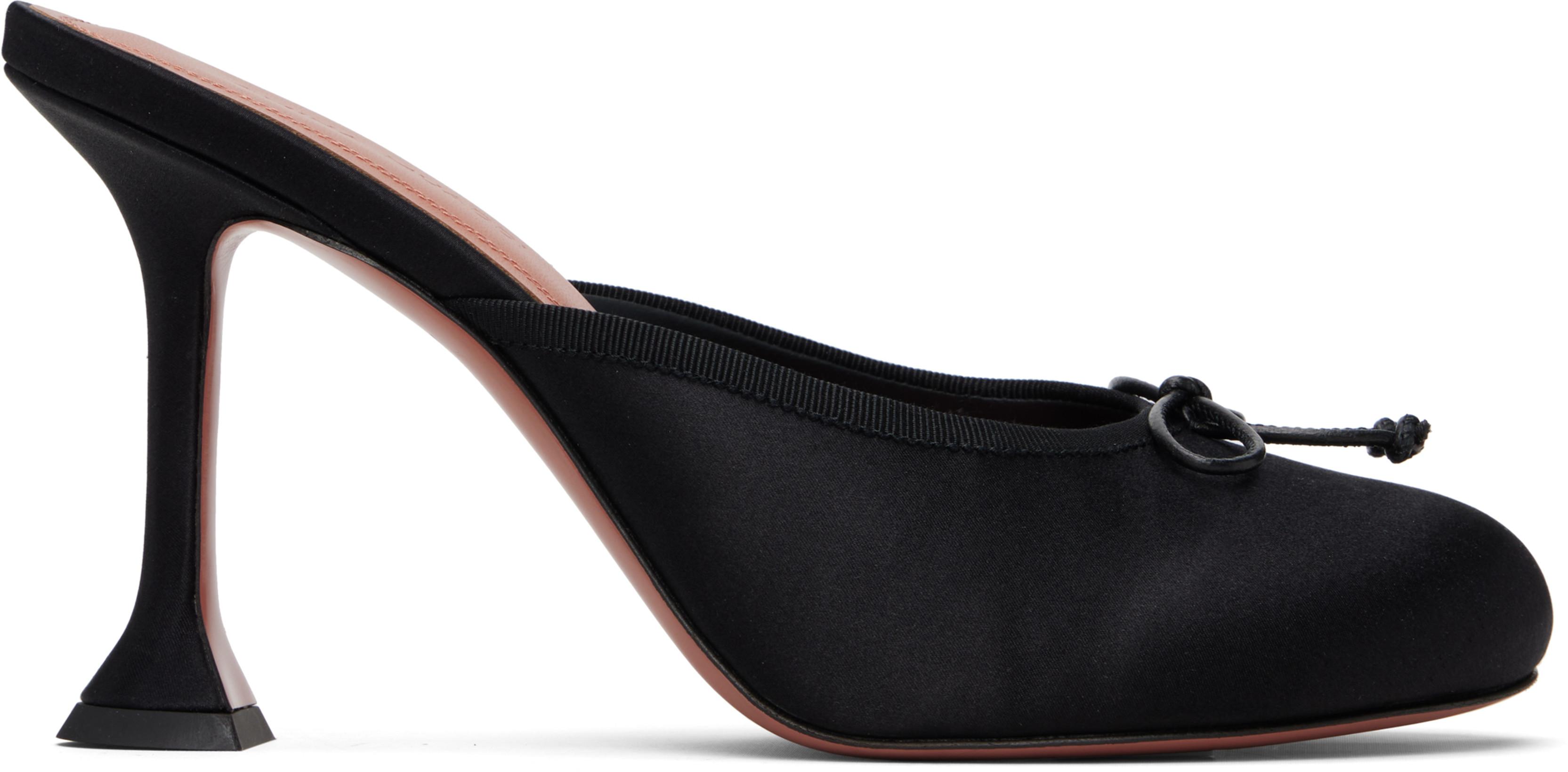 Black Lila Slipper 95 Heels by AMINA MUADDI