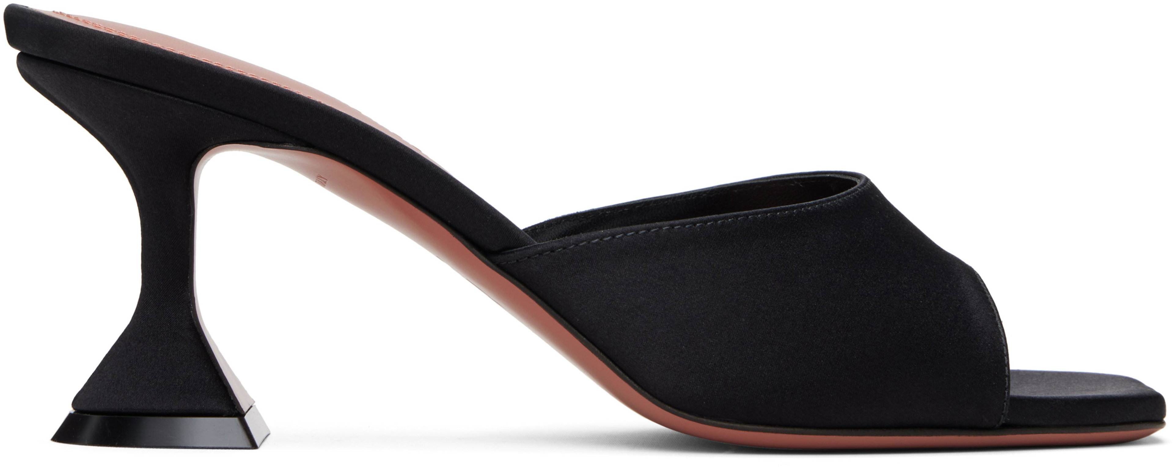 Black Lupita Slipper 70 Heeled Sandals by AMINA MUADDI