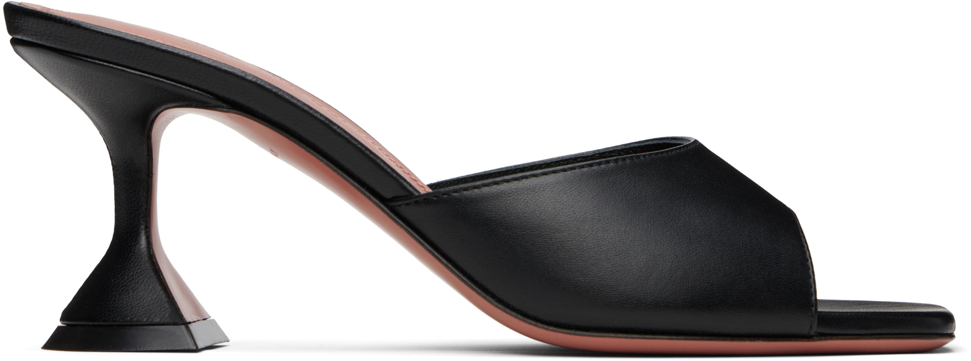 Black Lupita Slipper 70 Heeled Sandals by AMINA MUADDI
