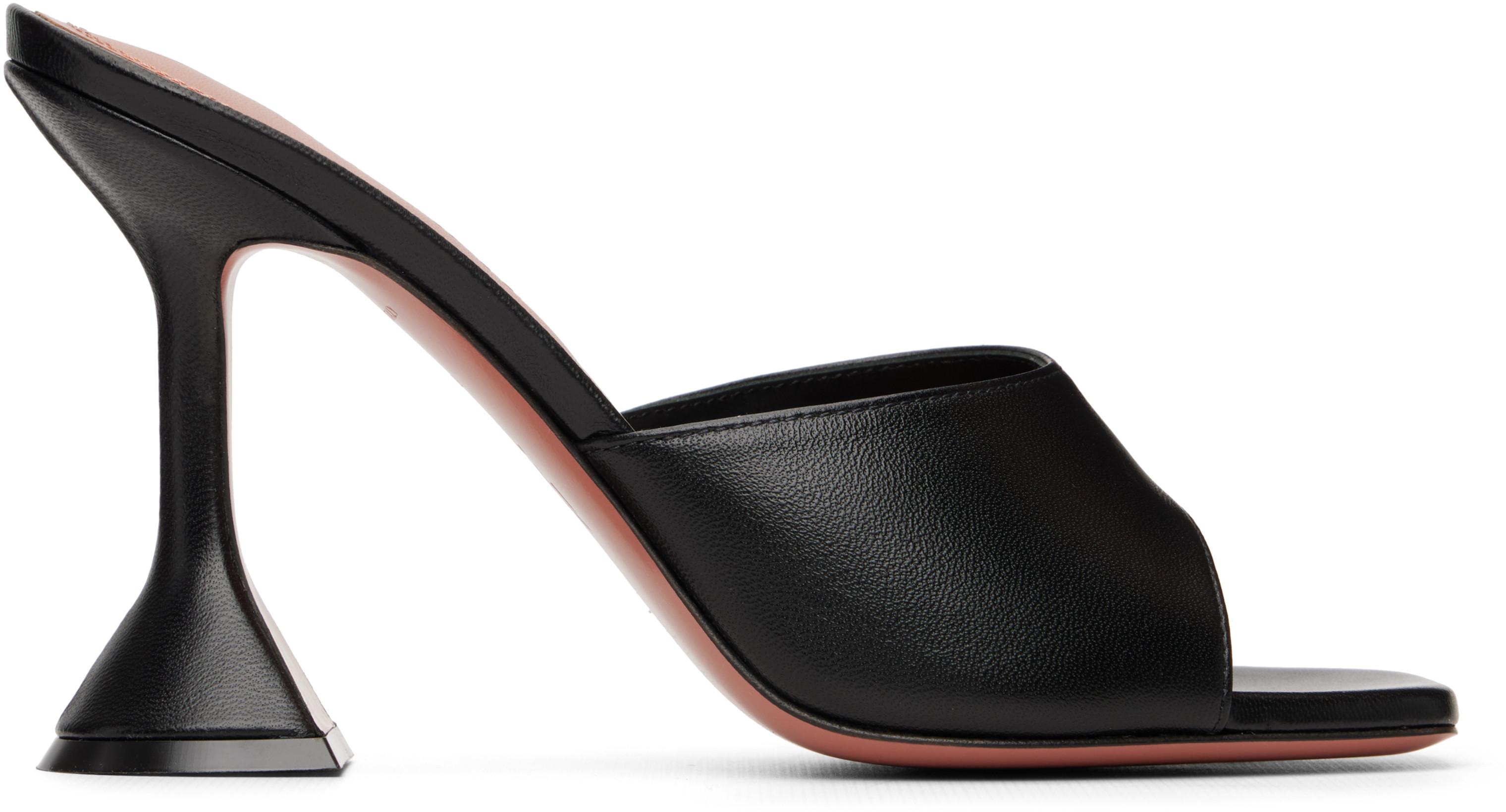 Black Lupita Slipper 95 Heeled Sandals by AMINA MUADDI