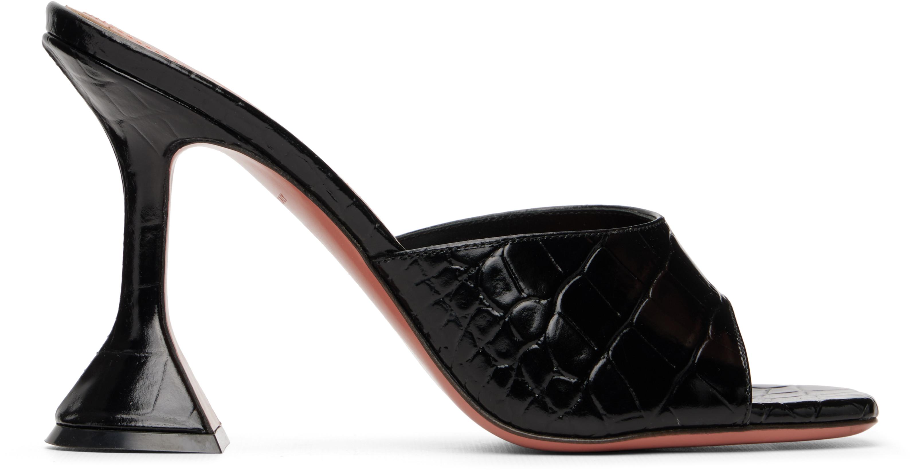 Black Lupita Slipper 95 Heeled Sandals by AMINA MUADDI
