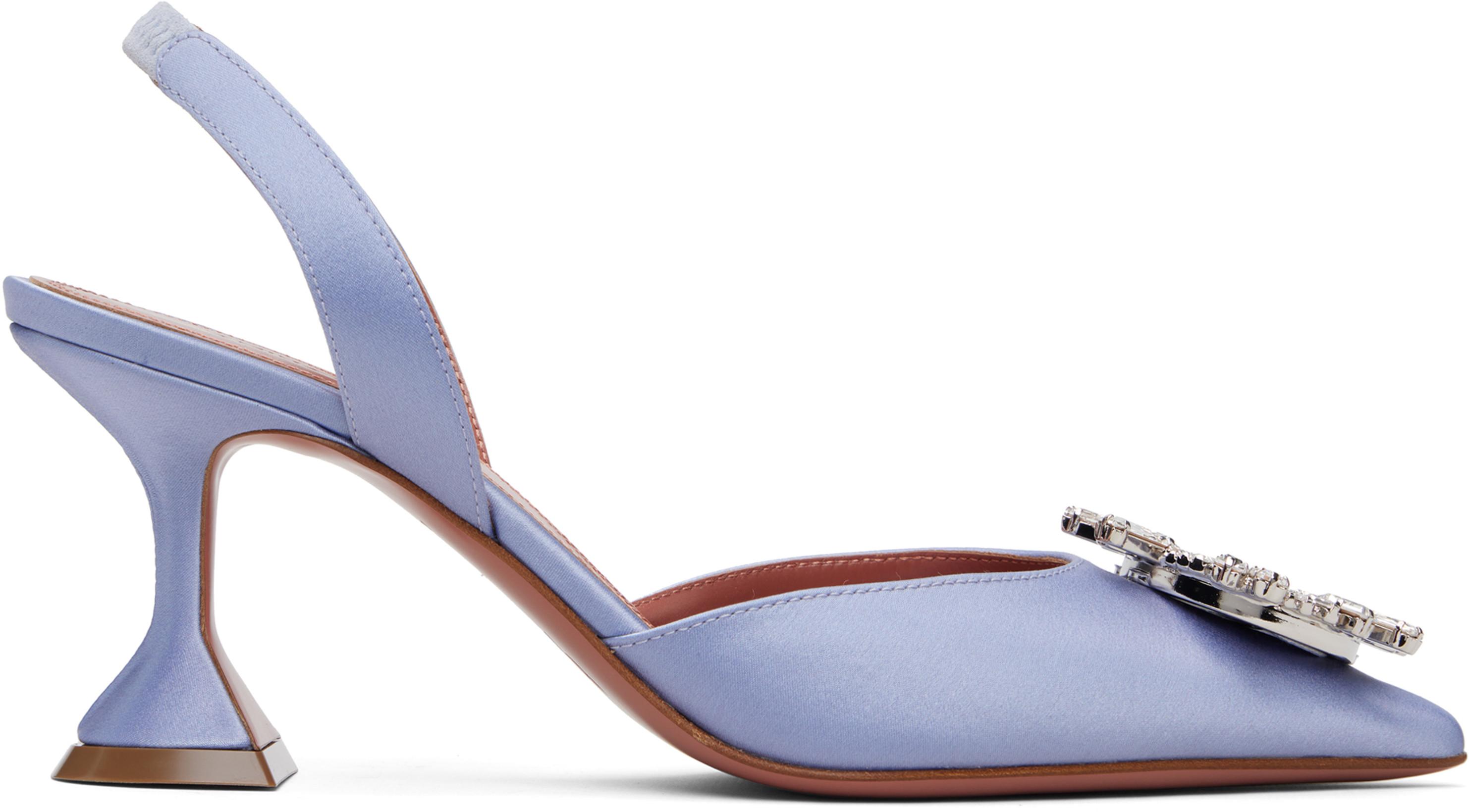Blue Begum Sling 70 Heels by AMINA MUADDI