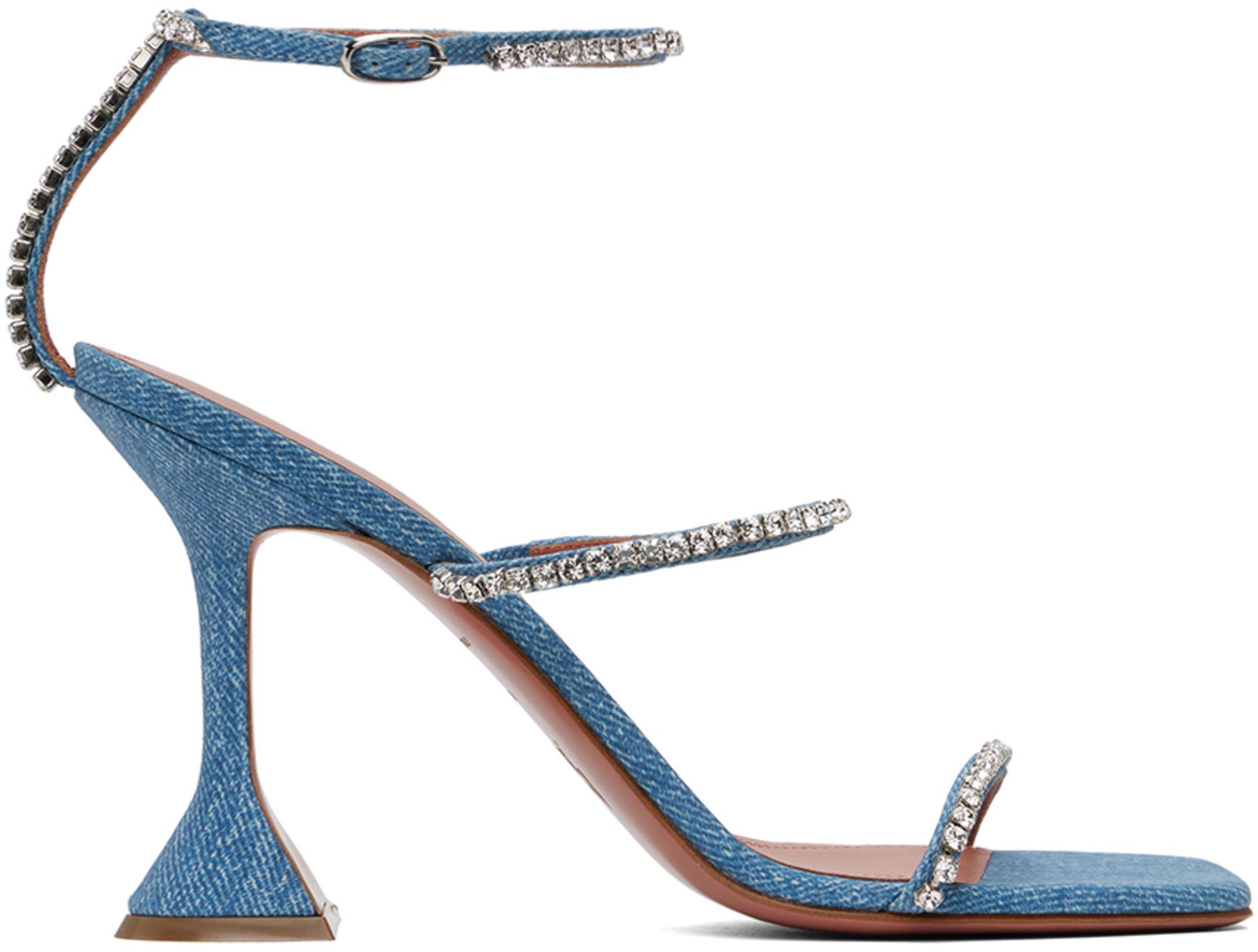 Blue Gilda Heeled Sandals by AMINA MUADDI