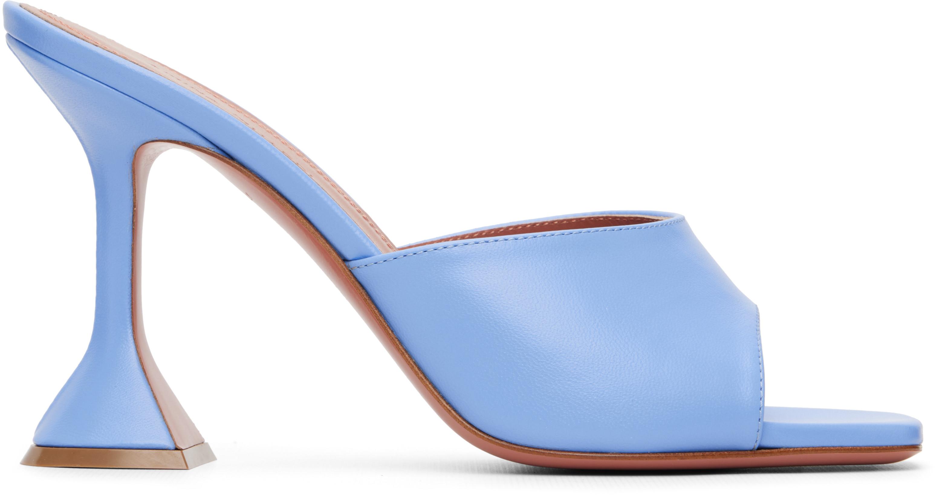 Blue Lupita Slipper 95 Heeled Sandals by AMINA MUADDI