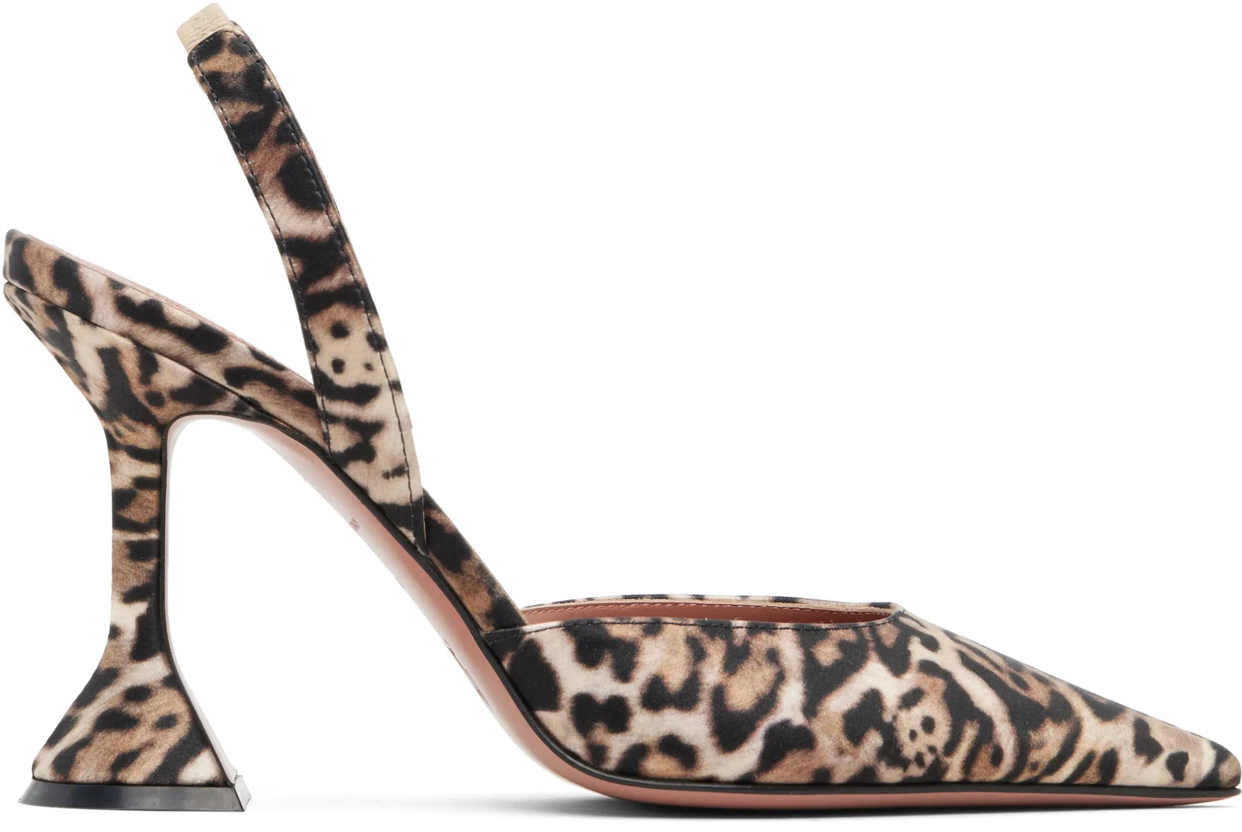 Brown Holli Sling 95 Heels by AMINA MUADDI